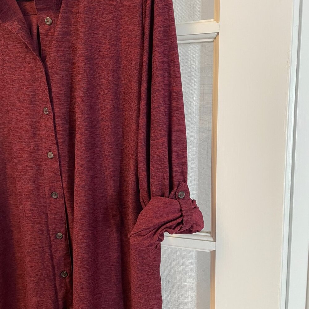 Lands End Women's 1X Long Sleeve Soft  Roll Tab Tunic Space Dye - Picture 3 of 6